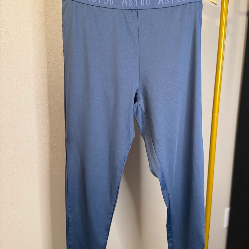 ASOS AsYou Blue Gray High Waisted Leggings Stretch Minimalist Athleisure size 6 - Picture 6 of 9